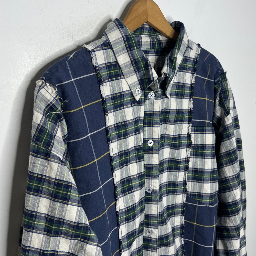 Bdg Spliced Dad Button Down Plaid Patchwork Shirt… - image 4